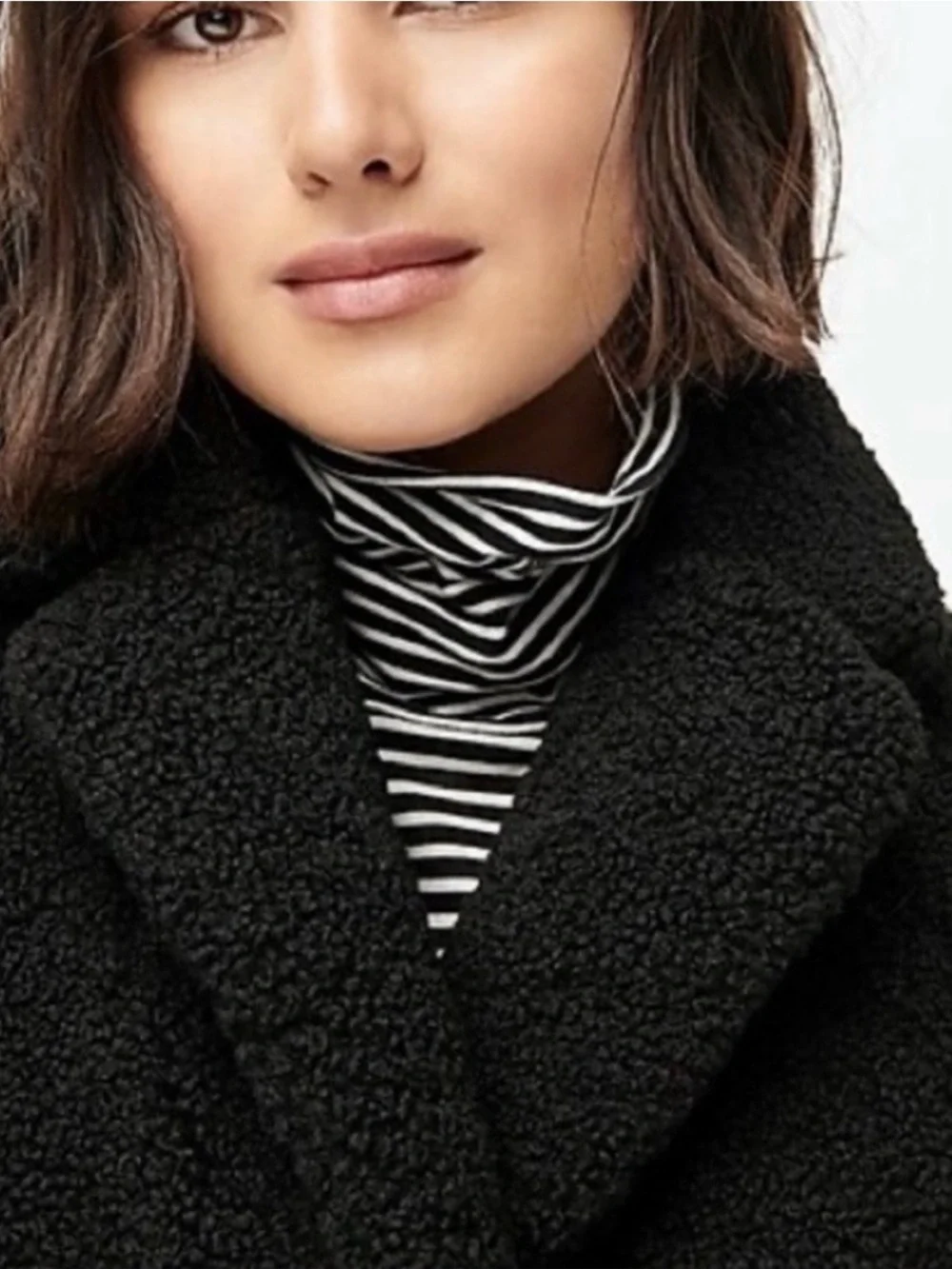 J. Crew Black Teddy Faux-Shearling Coat